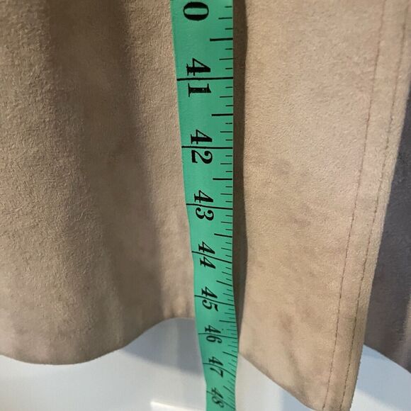 Skin Gear Vintage Non Leather Suede Trench Coat Button Tan Small Womens READ - Picture 5 of 13